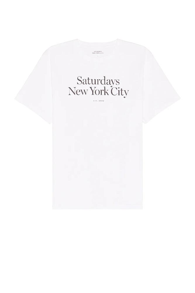 SATURDAYS NYC Miller Standard Short Sleeve Tee in White Cover