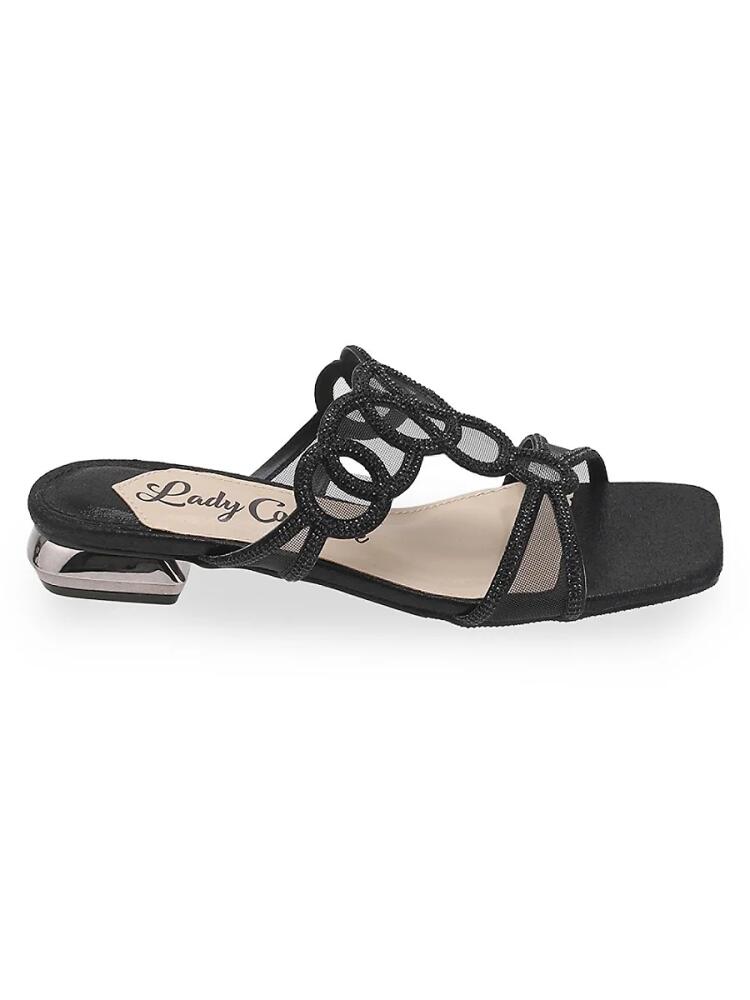 Lady Couture Women's Mesh & Rhinestone Sandals - Black Cover