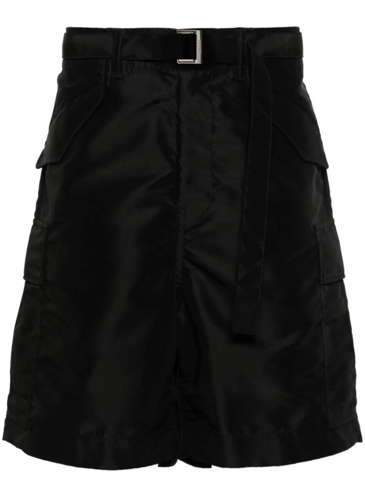 sacai belted cargo shorts - Black Cover