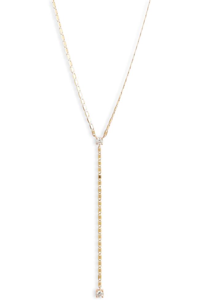 Lana Double Diamond Nude Link Y-Necklace in Yellow Gold Cover