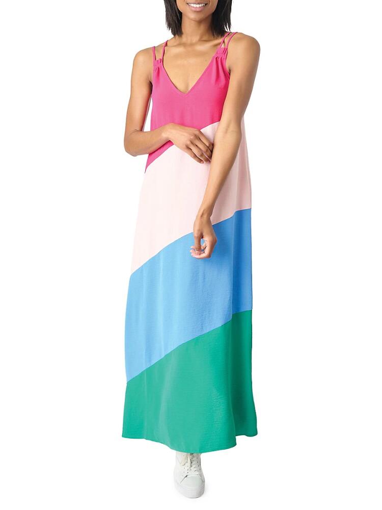 gibsonlook Women's Color Block Maxi Shift Dress - Pink Multi Cover