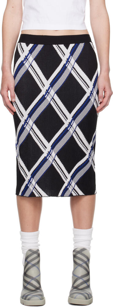 Burberry Black Check Midi Skirt Cover