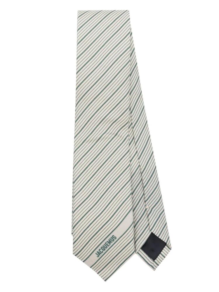 Jacquemus La Cravate striped tie - Green Cover