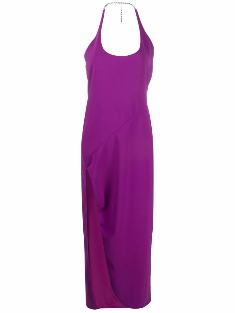 The Attico Corine side-slit gown - Purple Cover