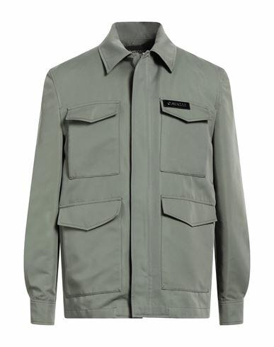 Roberto Cavalli Man Jacket Military green Cotton, Polyamide Cover