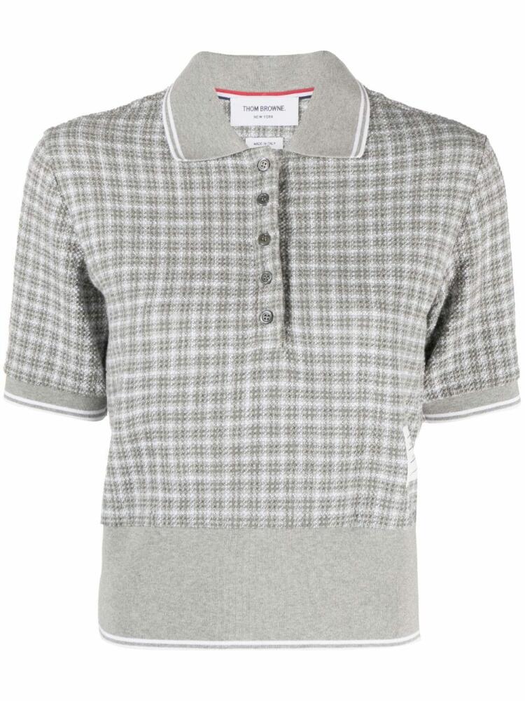 Thom Browne checked tweed polo shirt - Grey Cover