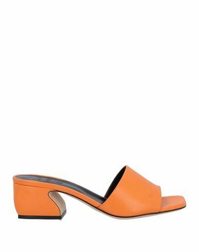 Si Rossi By Sergio Rossi Woman Sandals Orange Soft Leather Cover