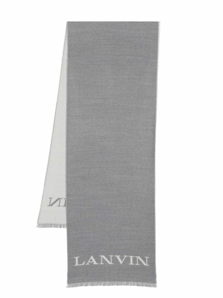 Lanvin logo-motif scarf - Grey Cover