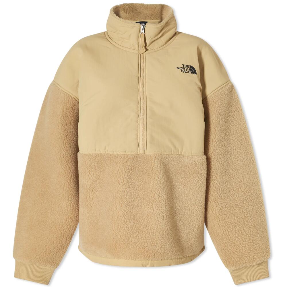 The North Face Men's Platte High Pile Quarter Zip Fleece in Khaki Stone Cover