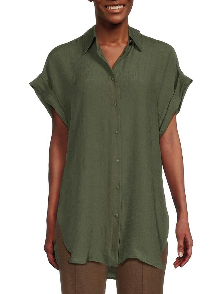 NANETTE nanette lepore Women's Side Slit Shirt - Prairie Sage Cover