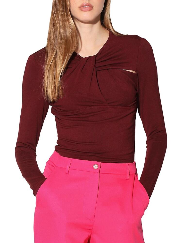 Walter Baker Women's Corinne Cutout Twist Top - Burgundy Cover