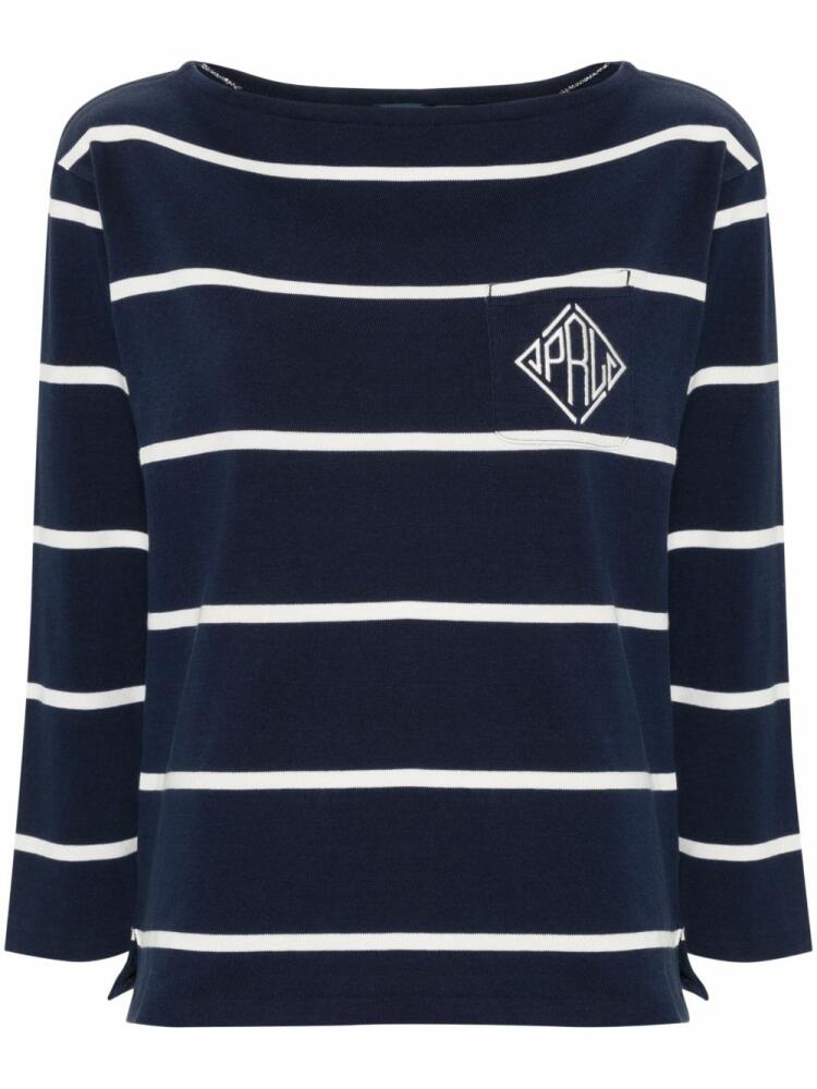 Polo Ralph Lauren logo-embroidered striped T-shirt - Blue Cover