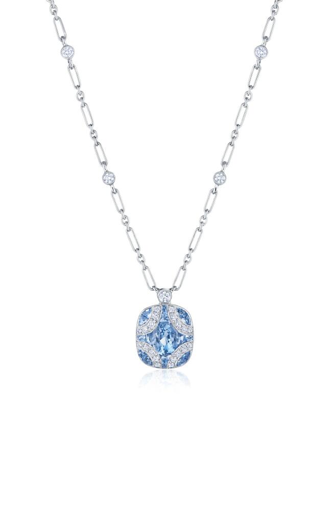 Kwiat Argyle Aquamarine Diamond Pendant Necklace in White Gold Cover