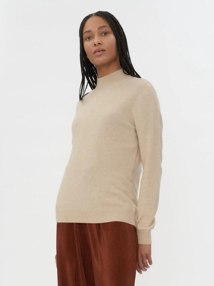 Gobi Cashmere Cashmere Mock Neck Sweater in Beige Cover