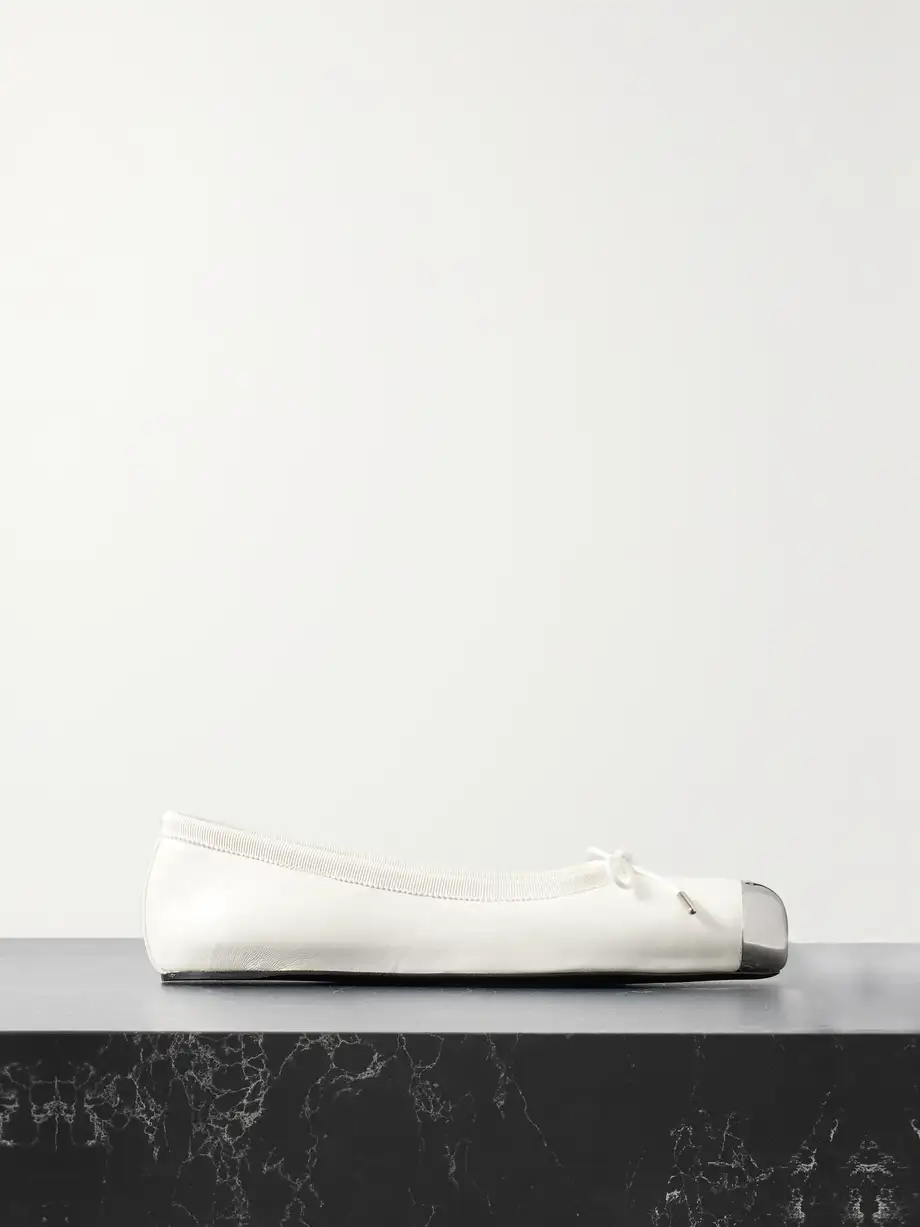 Alexander McQueen - Punk Embellished Leather Ballet Flats - Ivory Cover