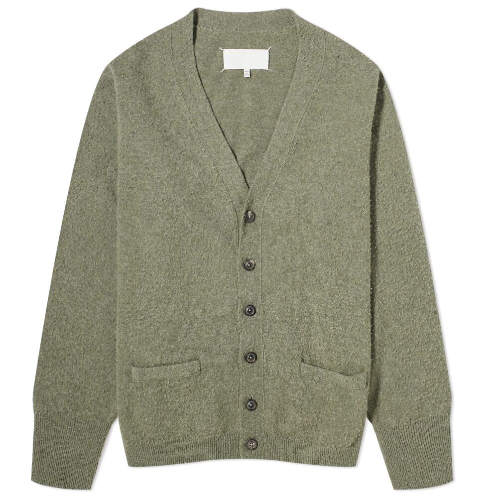 Maison Margiela Men's Cashmere Cardigan in Moss Cover