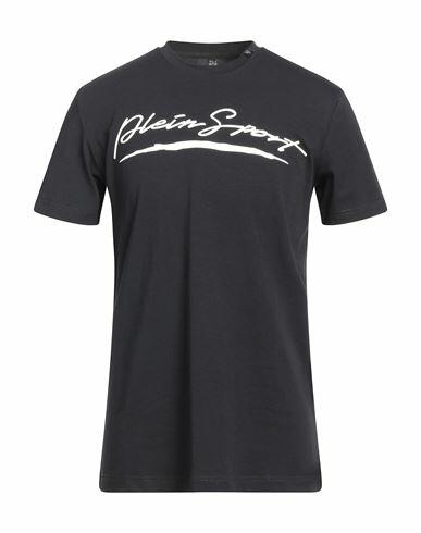 Plein Sport Man T-shirt Black Cotton, Elastane Cover