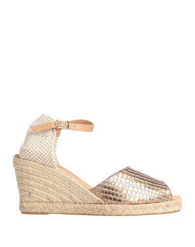 Kanna Woman Espadrilles Gold Soft Leather, Textile fibers Cover