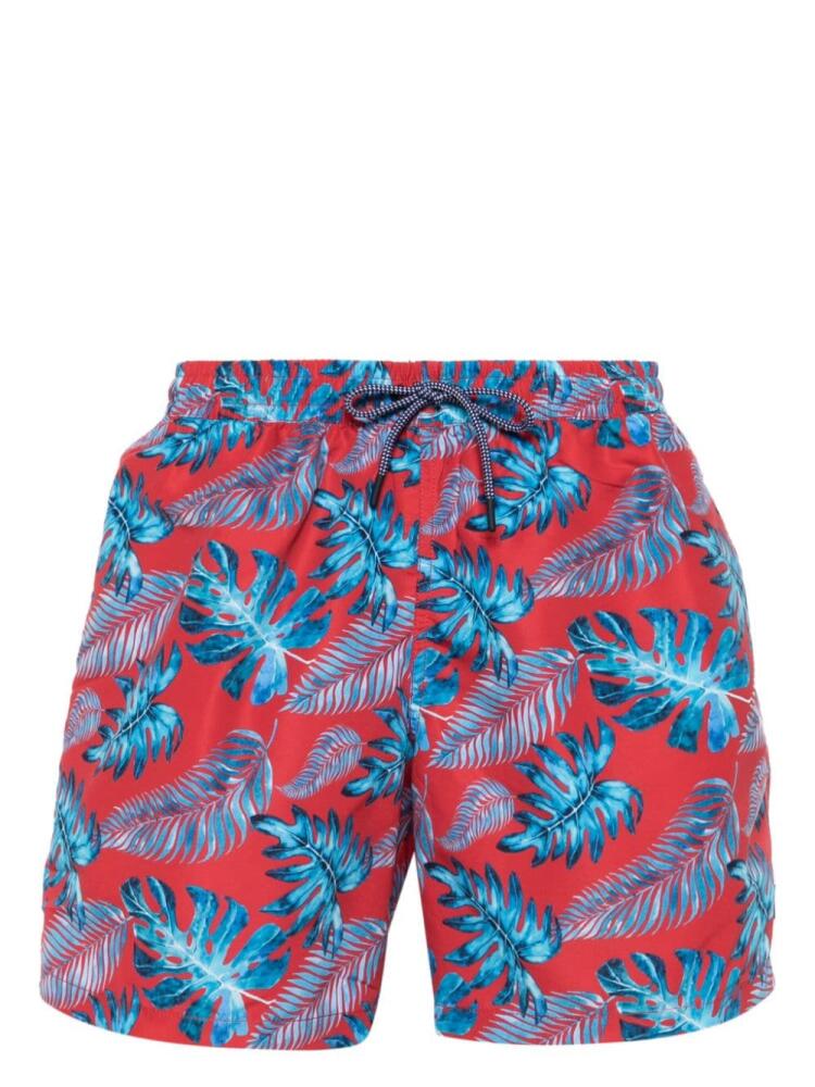 Hackett leaf-print swim shorts - Red Cover