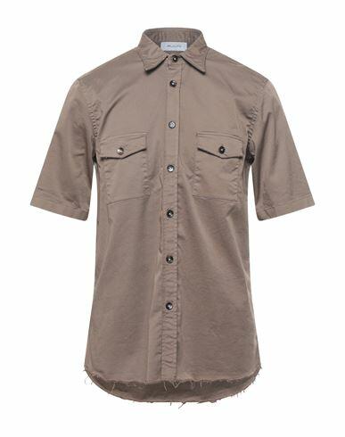 Aglini Man Shirt Khaki Size 15 ¾ Cotton, Elastane Cover