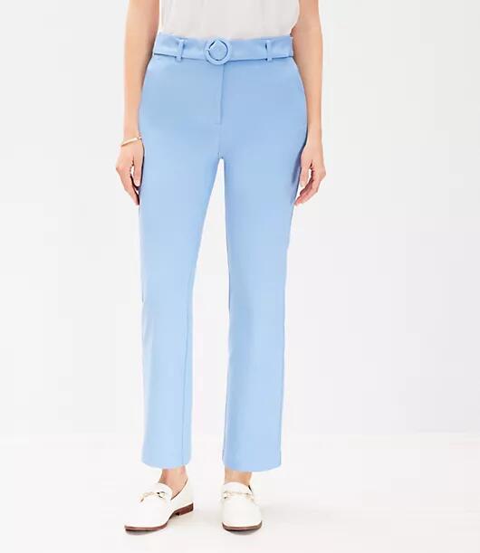 Loft Curvy Belted Sutton Kick Crop Pants Cover