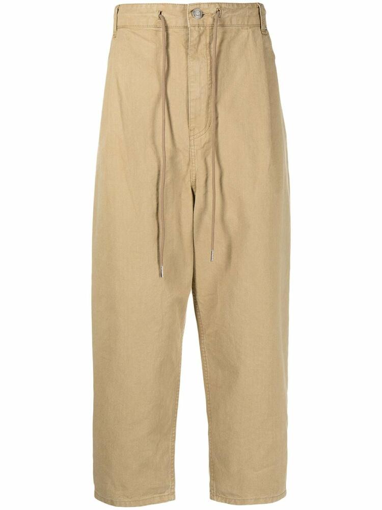 Juun.J cropped tapered-leg trousers - Brown Cover