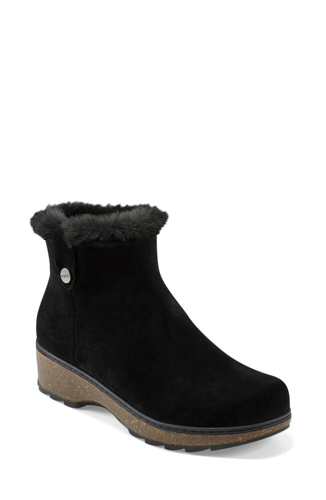 Earth Kim Faux Fur Lined Bootie in Black Cover