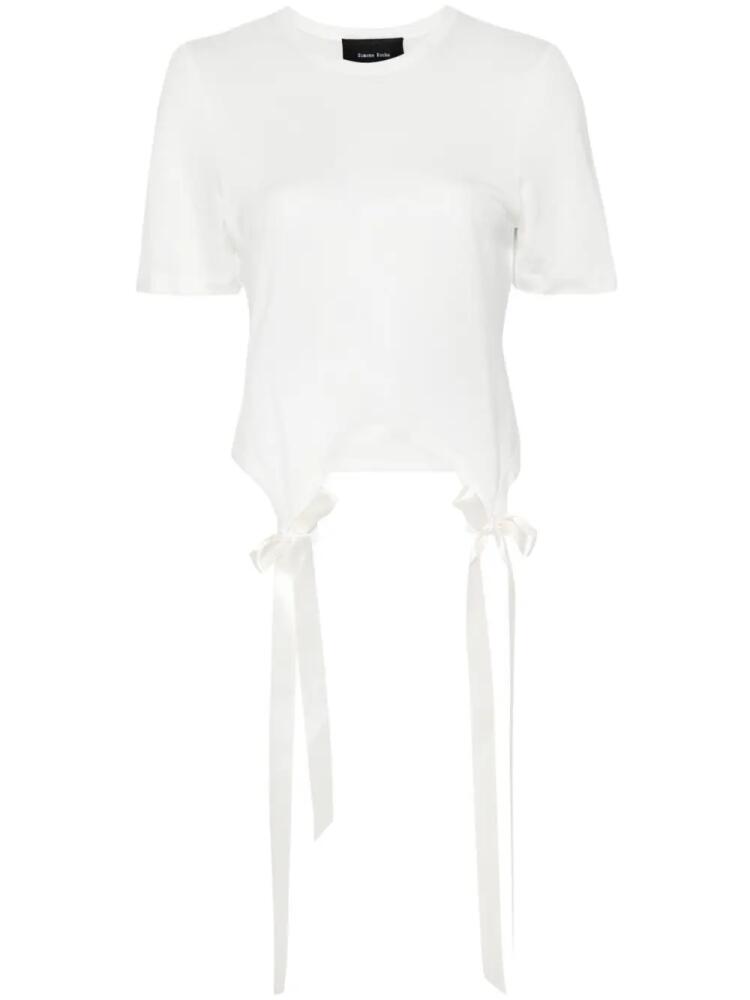 Simone Rocha bow-detail cotton T-shirt - White Cover