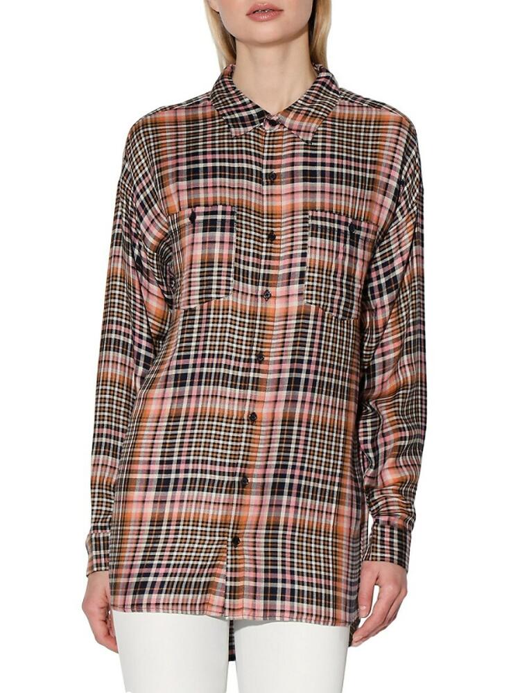 Walter Baker Women's Tegan Plaid Button Down Shirt - Brown Multi Cover