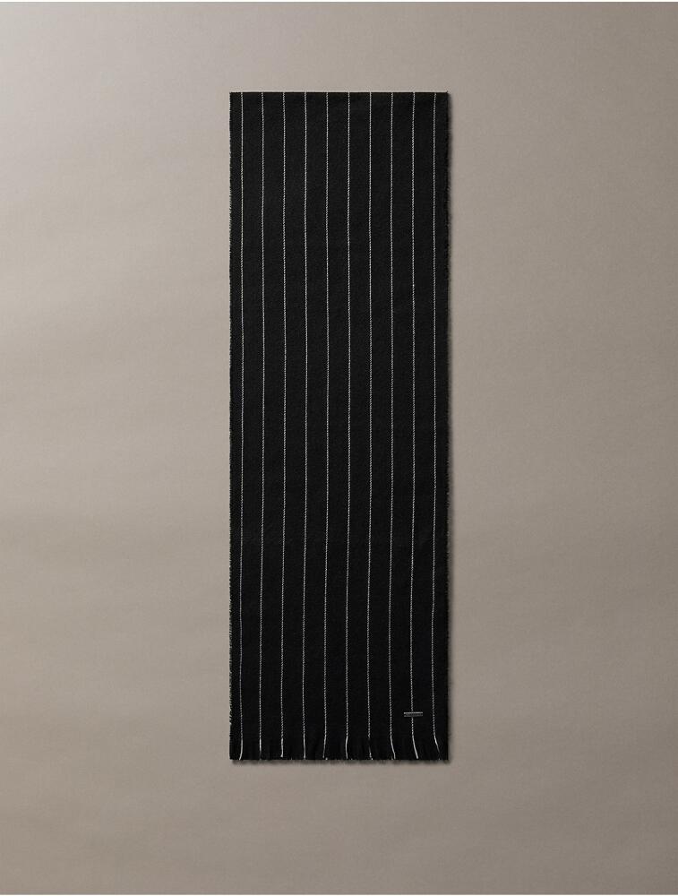 Calvin Klein Men's Pin Stripe Scarf - Black Cover