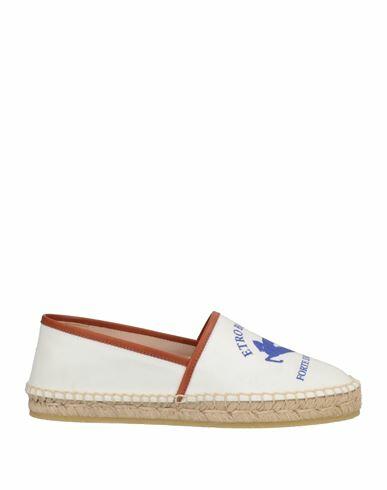 Etro Woman Espadrilles White Textile fibers, Soft Leather Cover