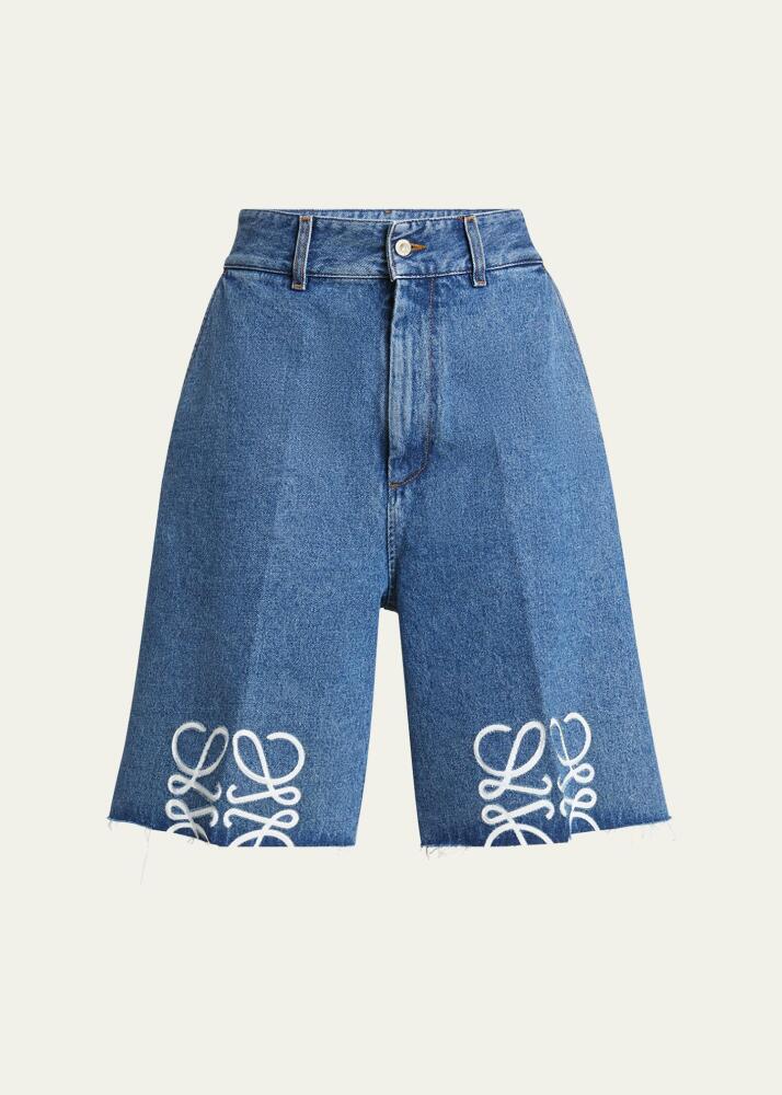 Loewe Anagram Long Denim Shorts Cover