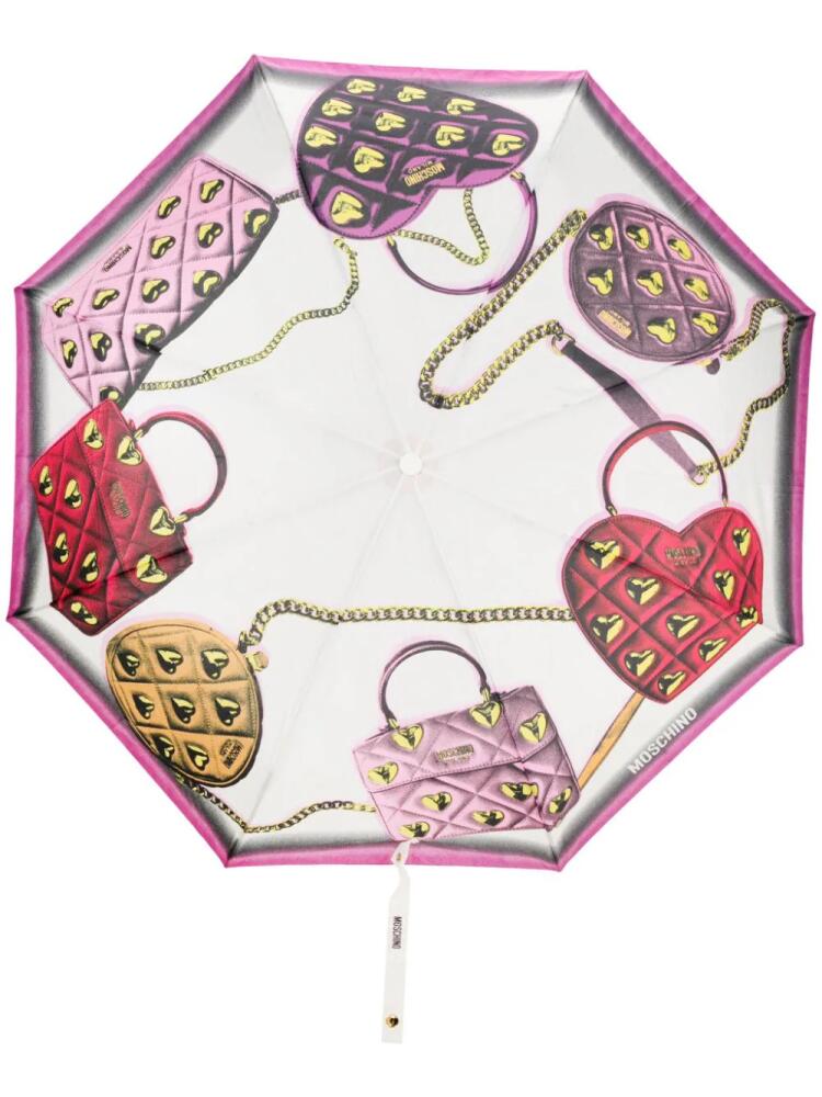 Moschino illustration-pint foldable umbrella - Neutrals Cover