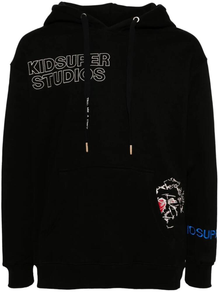 KidSuper embroidered cotton-blend hoodie - Black Cover