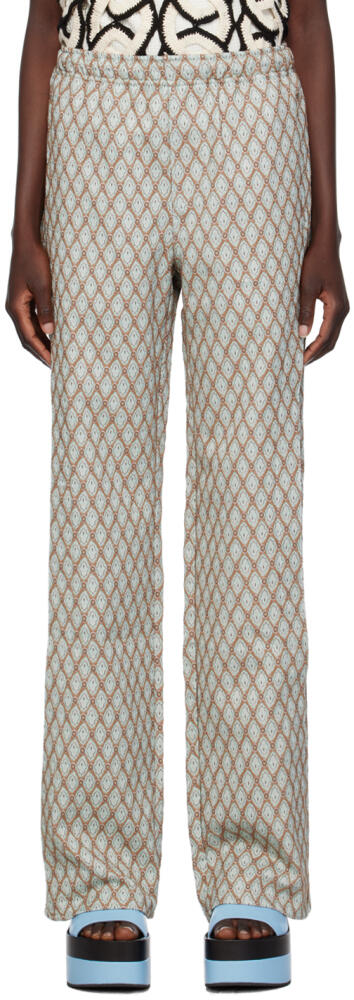 Andersson Bell Beige & Blue Makeni Trousers Cover