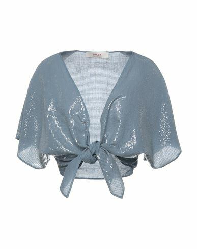 Jucca Woman Shrug Pastel blue Cotton, Silk Cover