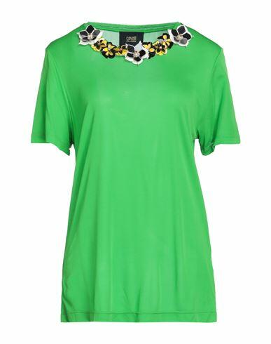 Cavalli Class Woman T-shirt Green Viscose Cover