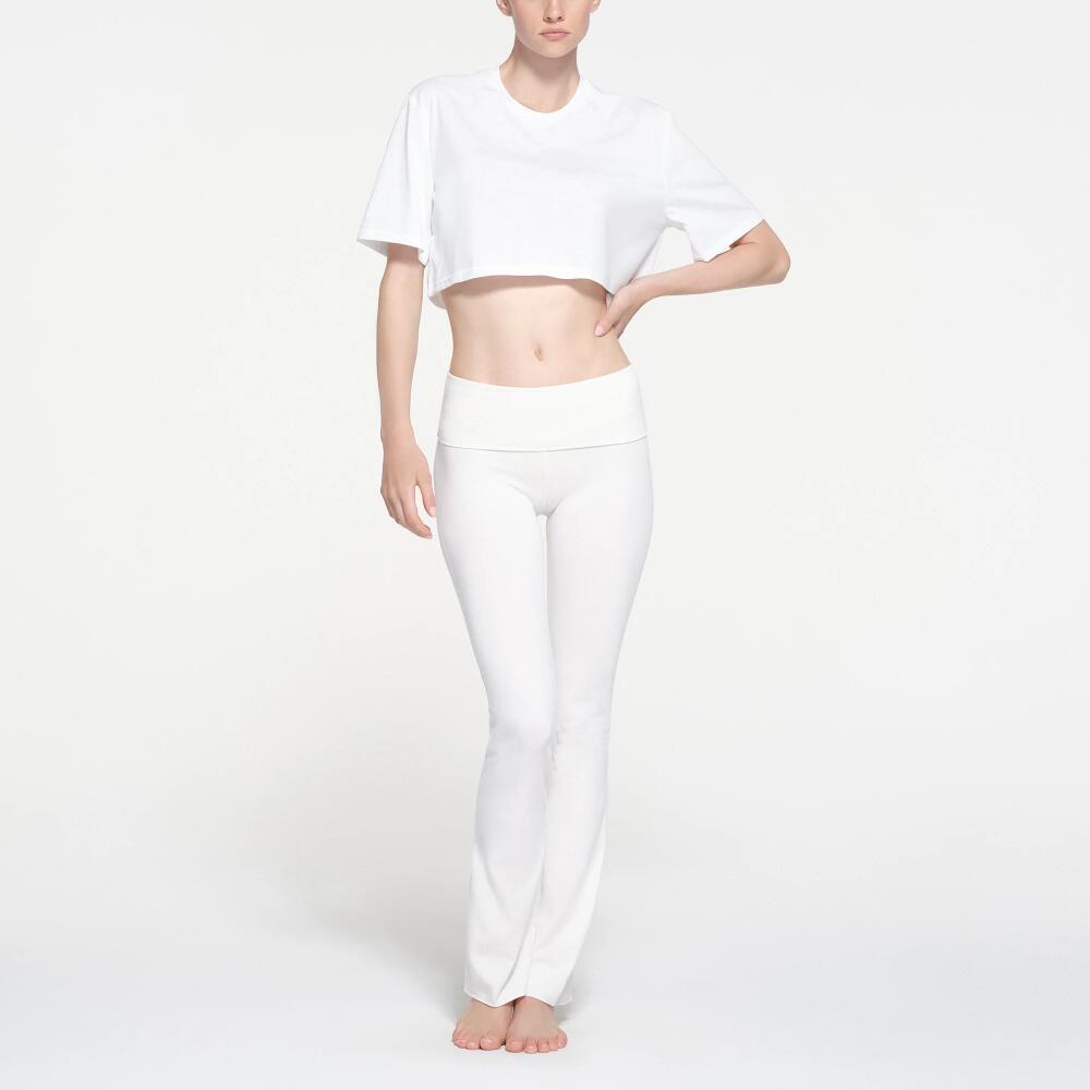 SKIMS Oversized Cropped T-Shirt | White | Small | Relaxed Tees Cover