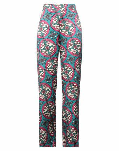 Niū Woman Pants Deep jade Silk, Elastane Cover