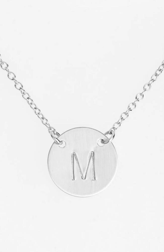 Nashelle Sterling Silver Initial Disc Necklace in Sterling Silver M Cover