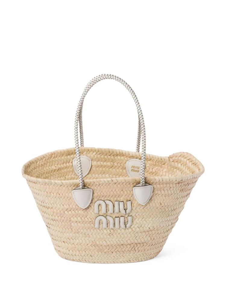 Miu Miu woven raffia beach bag - Neutrals Cover