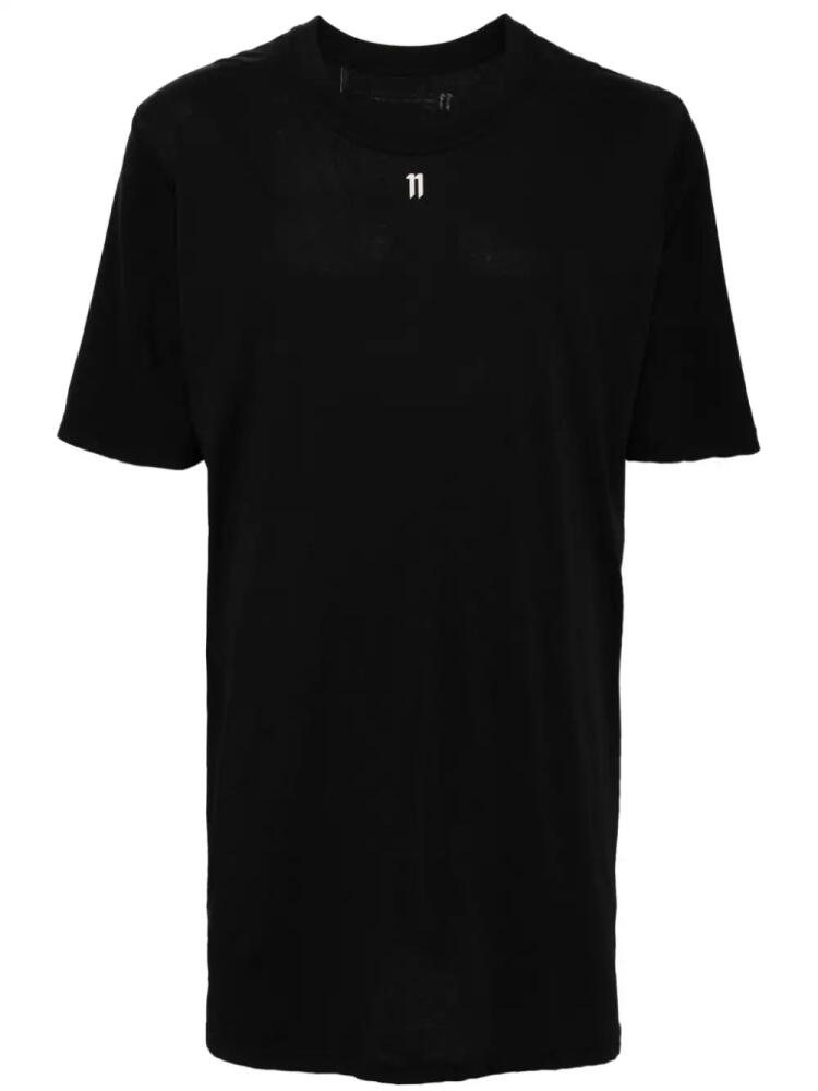 11 By Boris Bidjan Saberi logo tag cotton T-shirt - Black Cover