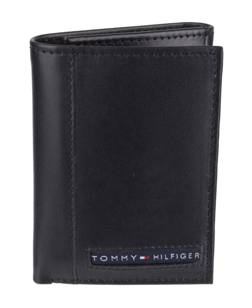 Tommy Hilfiger Men's Genuine Leather Trifold Wallet - Black Cover