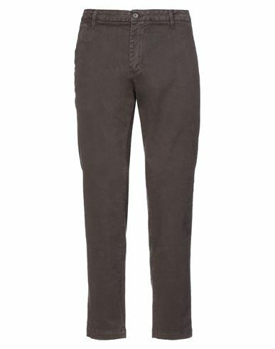 Rar Man Pants Dark brown Cotton, Elastane Cover