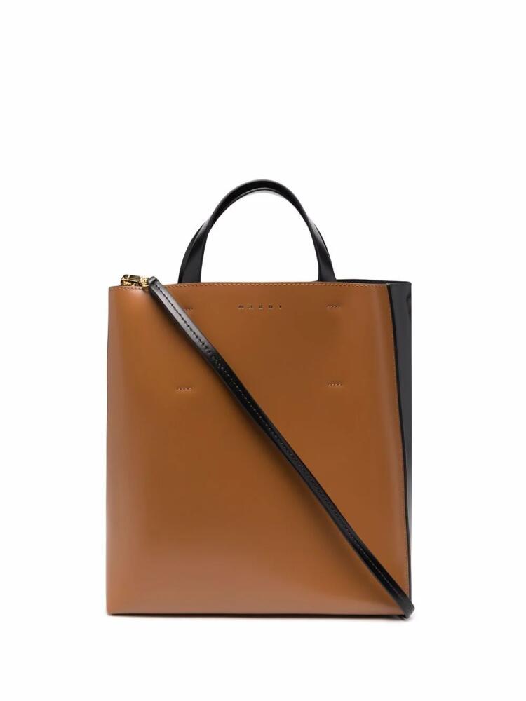 Marni two-tone leather tote bag - Black Cover