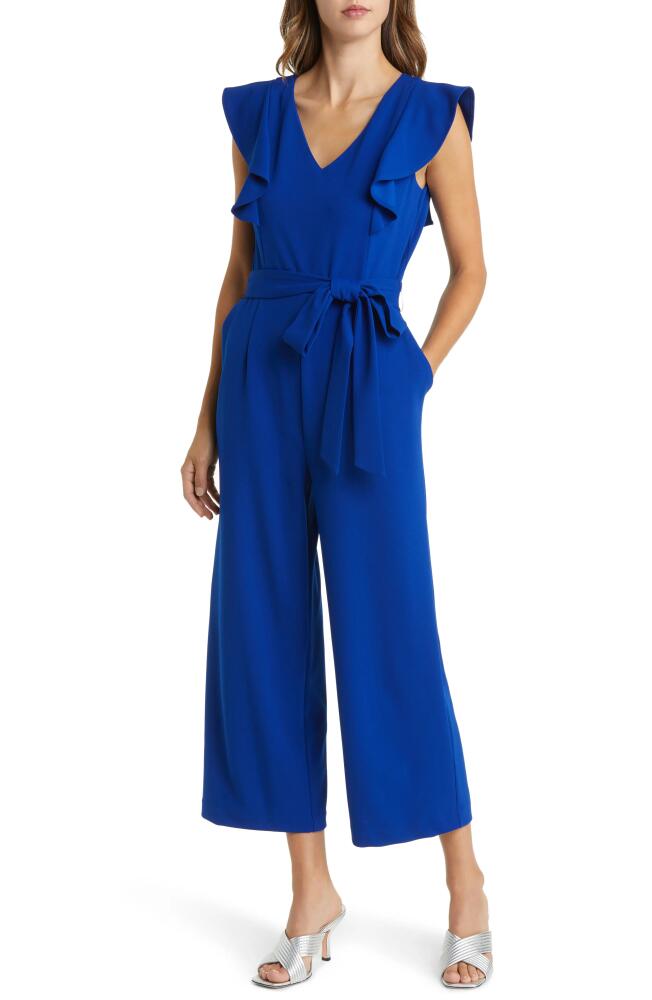 Tahari ASL Flutter Sleeve Wide Leg Jumpsuit in Cobalt Cover