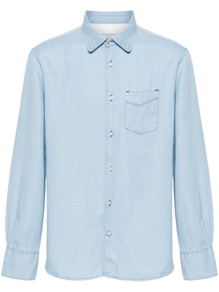 Officine Generale Benoit lyocell shirt - Blue Cover