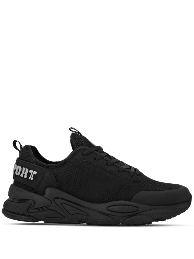 Plein Sport logo-lettering mesh sneakers - Black Cover