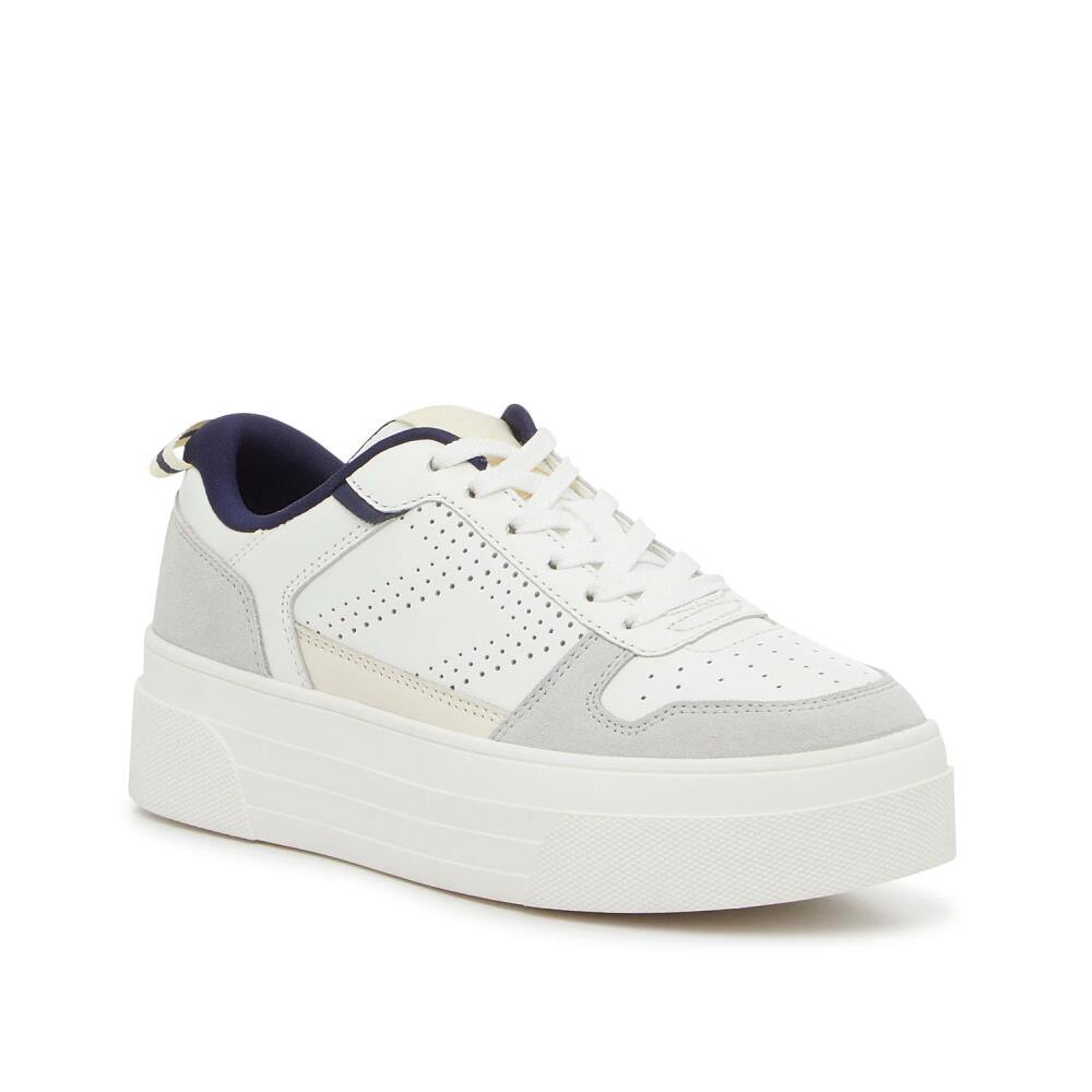 Le TIGRE Midtown Platform Sneaker | Women's | White/Oyster Mushroom Grey/Navy Cover