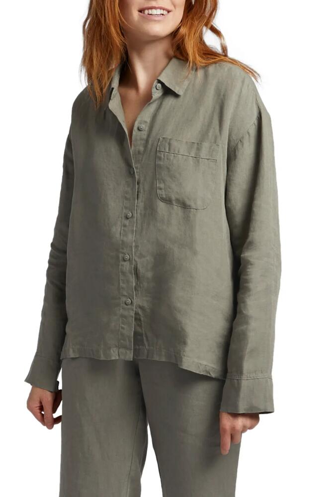 Parachute Women's Linen Shirt in Moss Cover